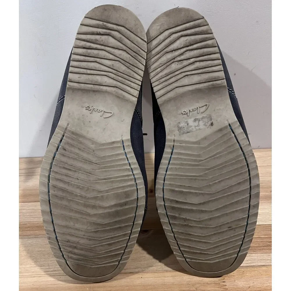 Clarks 'Kendrick Sail' Blue Leather‎ Nubuck Textile/Synthetic Boat Shoes Size 9M